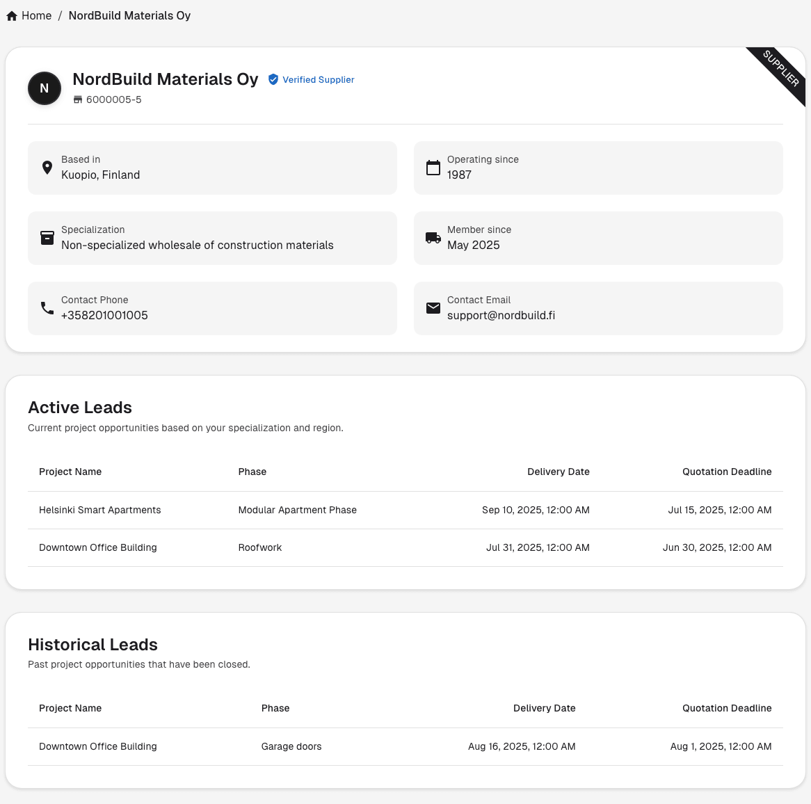 Brikker Platform Supplier Interface